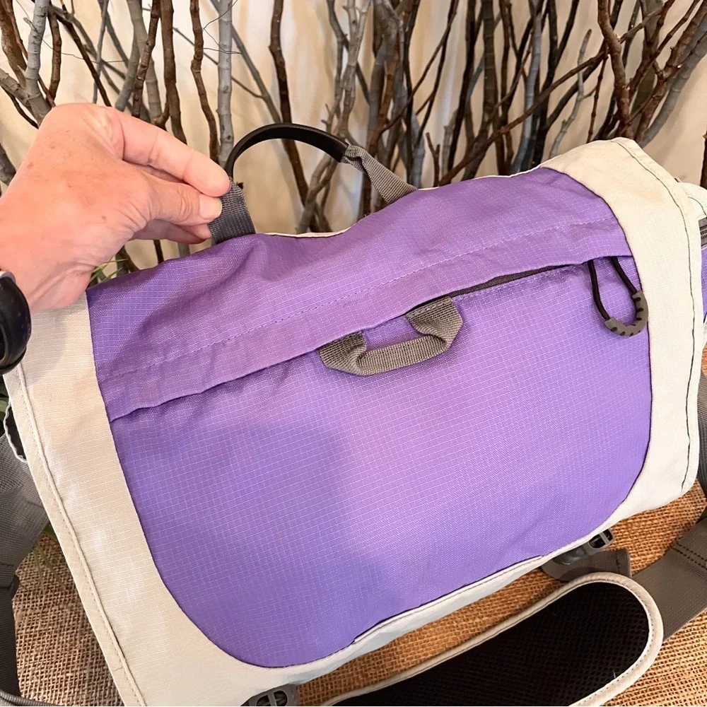 Lands’ End Kids Large Messenger Bag Purple Gray